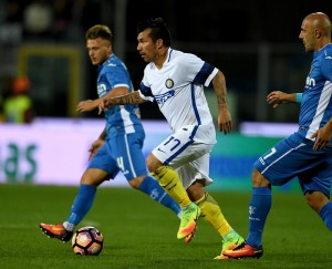 EMPOLI, ITALY - SEPTEMBER 21: Gary Medel of FC Internazionale in action during the Serie A match between Empoli FC and FC Internazionale at Stadio Carlo Castellani on September 21, 2016 in Empoli, Italy. (Photo by Claudio Villa - Inter/Inter via Getty Images)