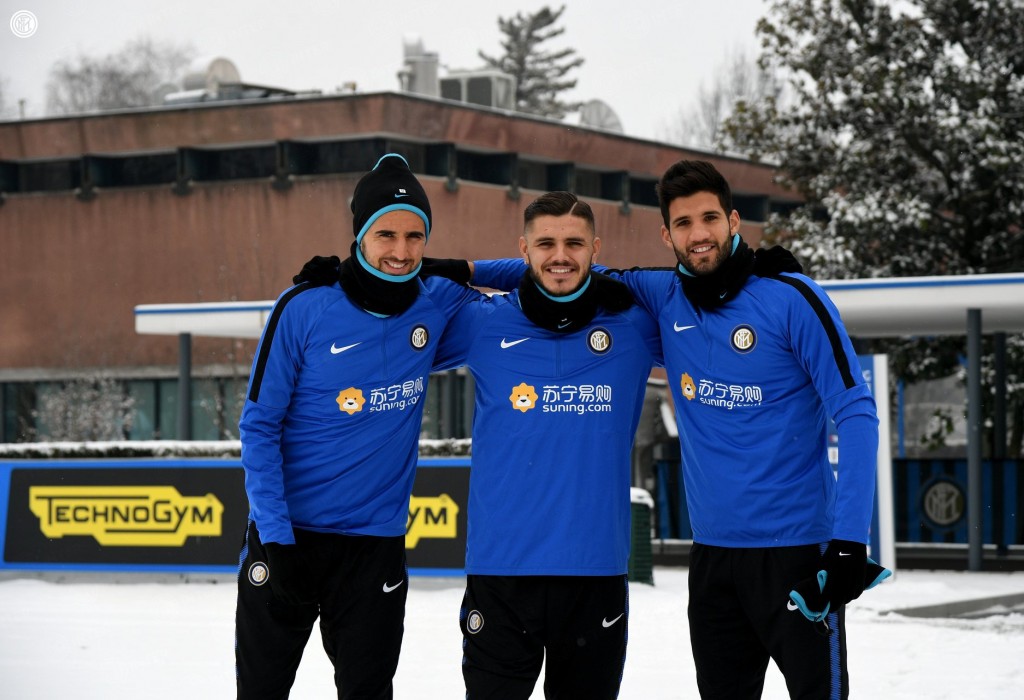 Verso Milan-Inter, i nerazzurri preparano il derby sotto la neve