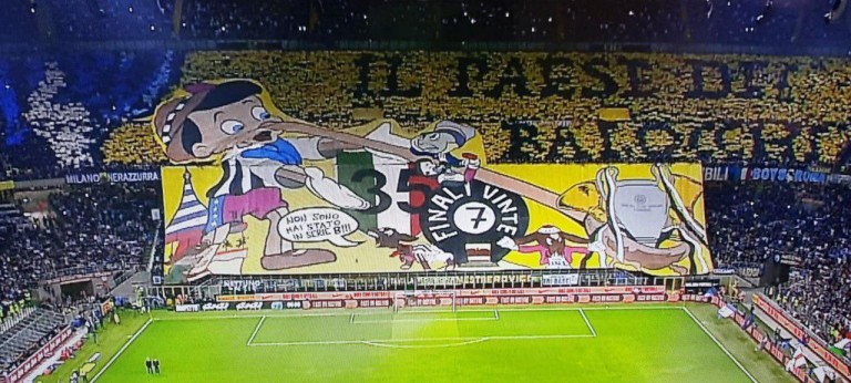 Inter-Juventus, che coreografia della Curva Nord: “Il paese dei balocchi”