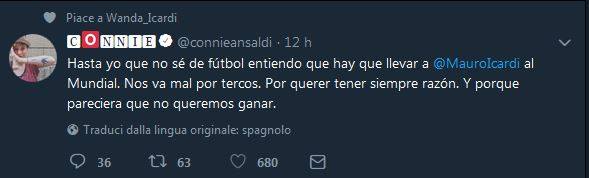 Tweet Wanda Nara mi piace