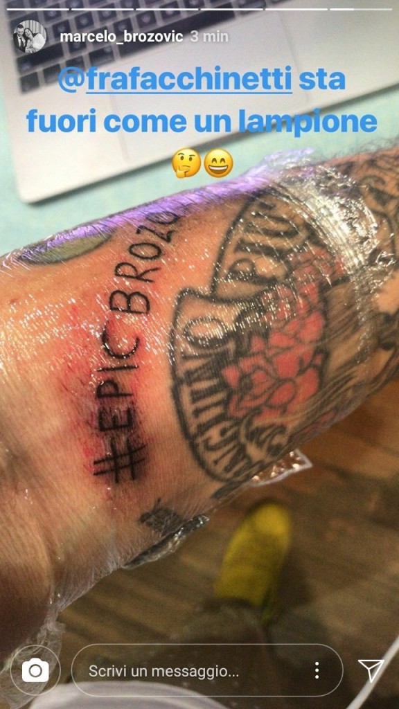 Social – Facchinetti raccoglie la sfida di Brozovic: il tatuaggio è… Epic!