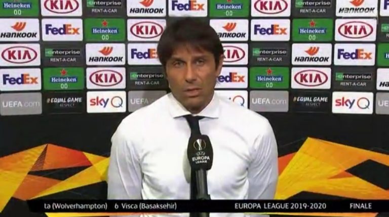 Siviglia-Inter, Conte (Sky): “Cercheremo di pianificare il futuro, con o senza di me. Ci sono tante cose da chiarire”