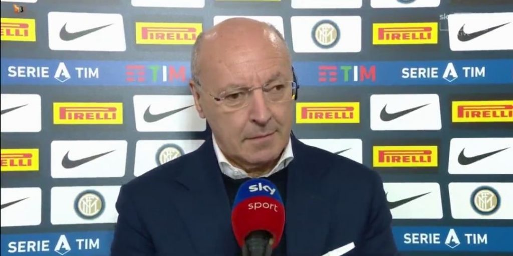 Inter-Milan, Marotta (Sky): “Settimana difficile ma niente alibi. Vinciamo per i tifosi”