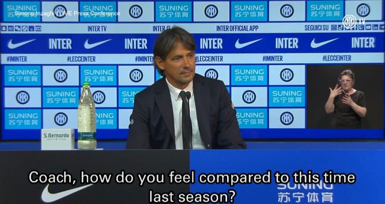Lecce-Inter, Inzaghi in conferenza: “Il club è d’accordo: il mercato in uscita è chiuso” Simone Inzaghi Inter