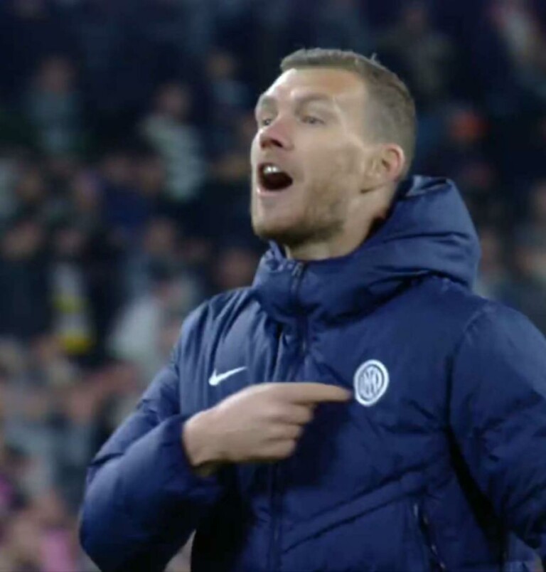 Dzeko carica la curva a fine partita con un gesto da vero interista