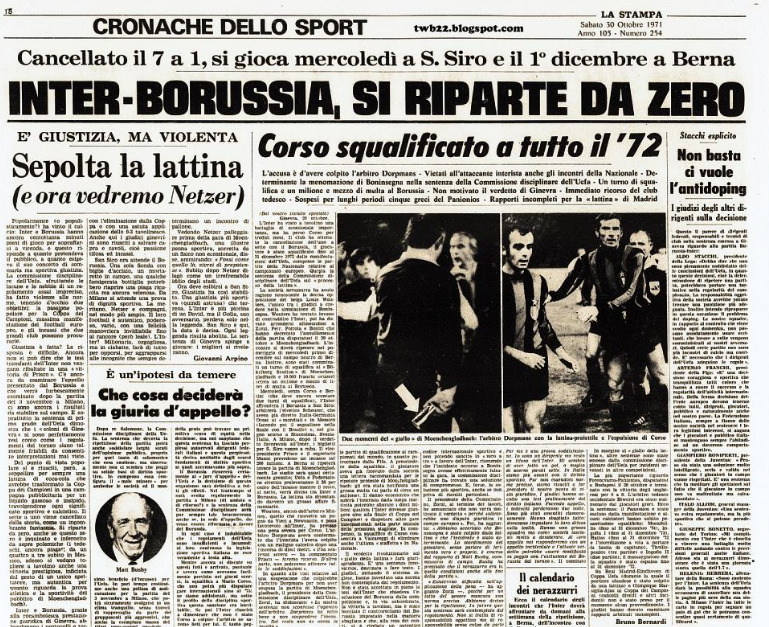 Quando l’Inter superò il turno di Coppa Campioni per una lattina