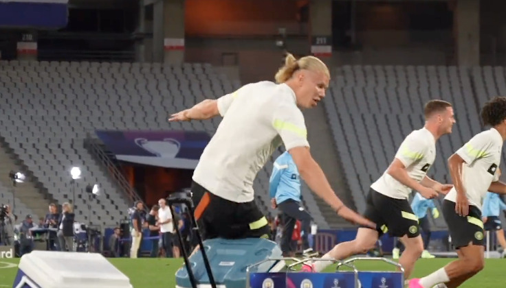 VIDEO – Haaland, che botta in allenamento!