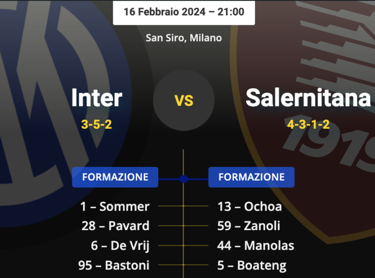 Inter-Salernitana, le probabili formazioni: Inzaghi cambia ma non troppo