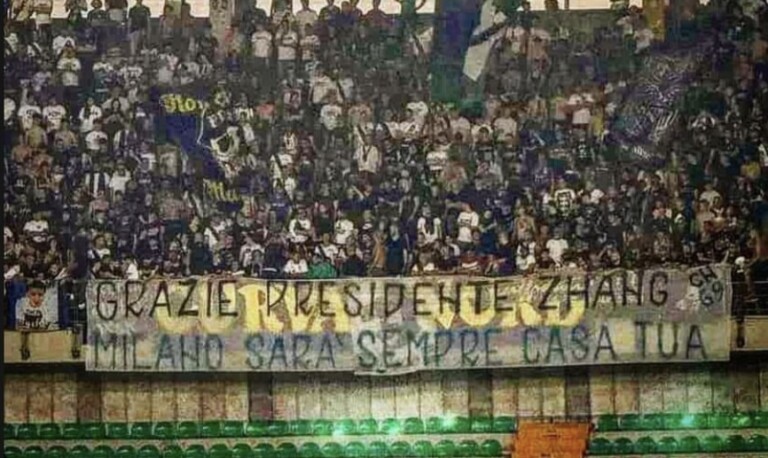 Zhang ringrazia la Curva Nord sui social: “Ho visto tutto”