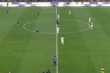 Inter e Parma in campo prima di una partita di Serie A