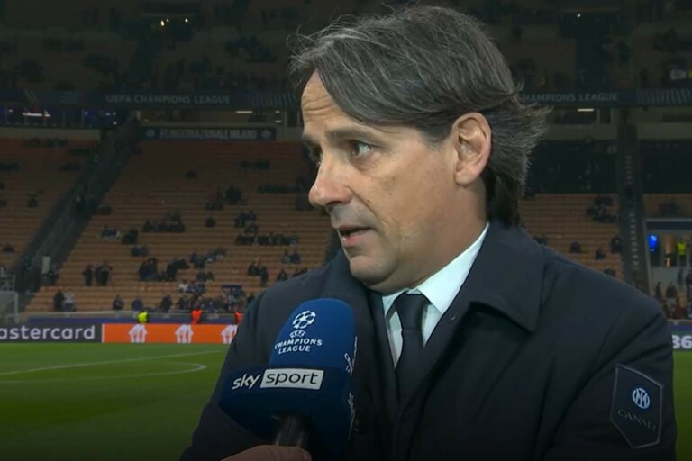 Pagelle Bayern Monaco-Inter: voti e giudizi Simone Inzaghi intervistato dopo una partita di Champions League