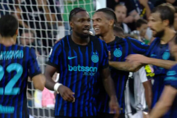 Marcus Thuram dopo il gol in Juventus-Inter