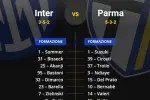 Inter Parma formazioni ufficiali